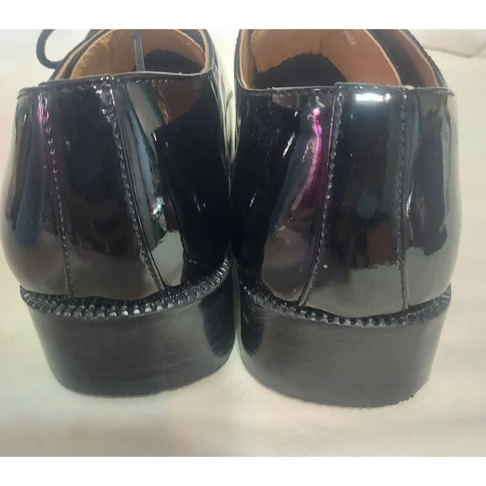 Marco Rossi European Design Black Patent‎ Leather Square Toe Dress Shoes